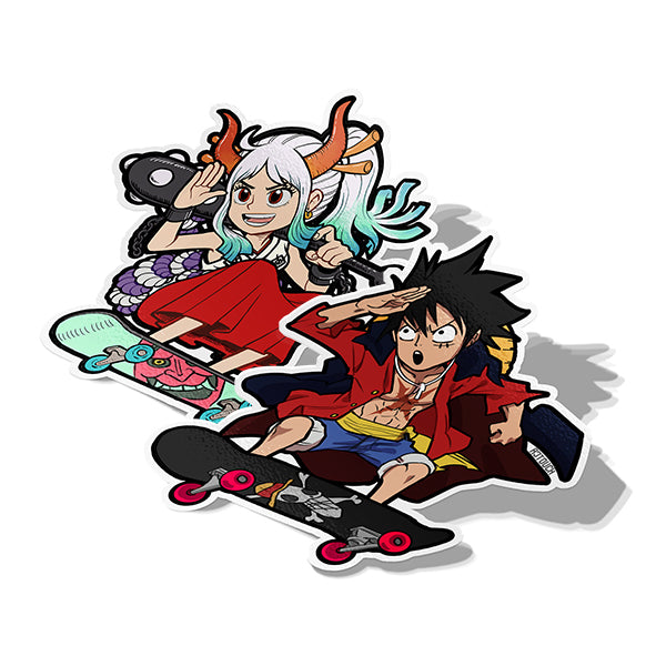 Luffy X Yamato Skate (Collaborative Release), Vinyl Sticker, One Piece, AJTouch