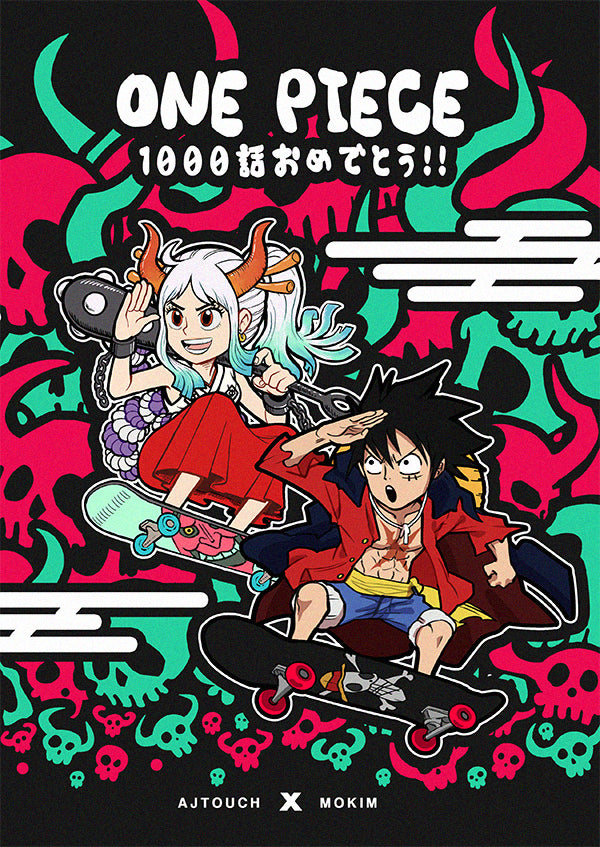 Luffy X Yamato Skate (Collaborative Release), Vinyl Sticker, One Piece, AJTouch