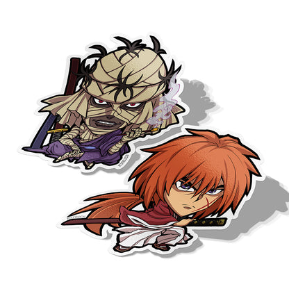 Rurouni Kenshin and Shishio vinyl anime sticker
