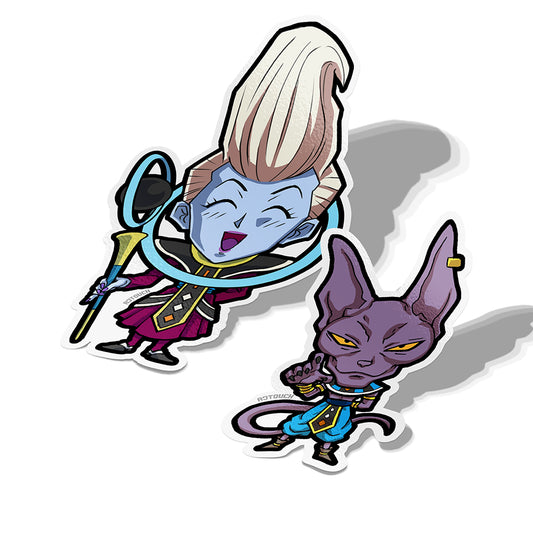 Beerus, Whis, Vinyl Sticker, Dragonball, AJTouch