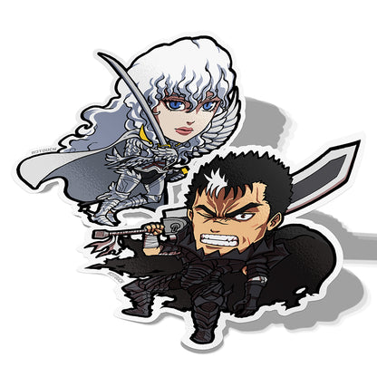 Berserk Guts and Griffith  vinyl anime sticker