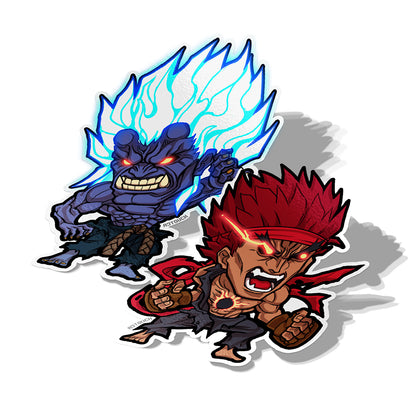 Street Fighter  Oni and Evil Ryu vinyl sticker