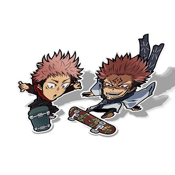 Yuji X Sukuna Skate (Limited Release), Vinyl Sticker, Jujutsu Kaisen, AJTouch